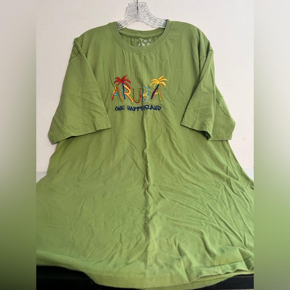 Sea Man Green Aruba Happy Island Graphic T-Shirt